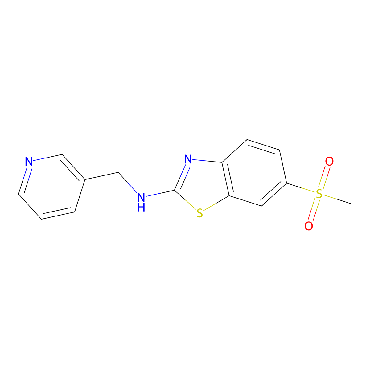 6-(methylsulfonyl)-N-(pyridin-3-ylmethyl)benzo[d]thiazol-2-amine molecular structure, CAS 1269533-50-7