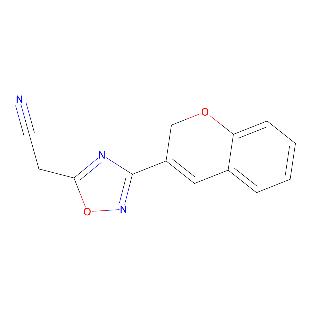 2-(3-(2H-Chromen-3-yl)-1,2,4-oxadiazol-5-yl)acetonitrile molecular structure, CAS 1269533-55-2
