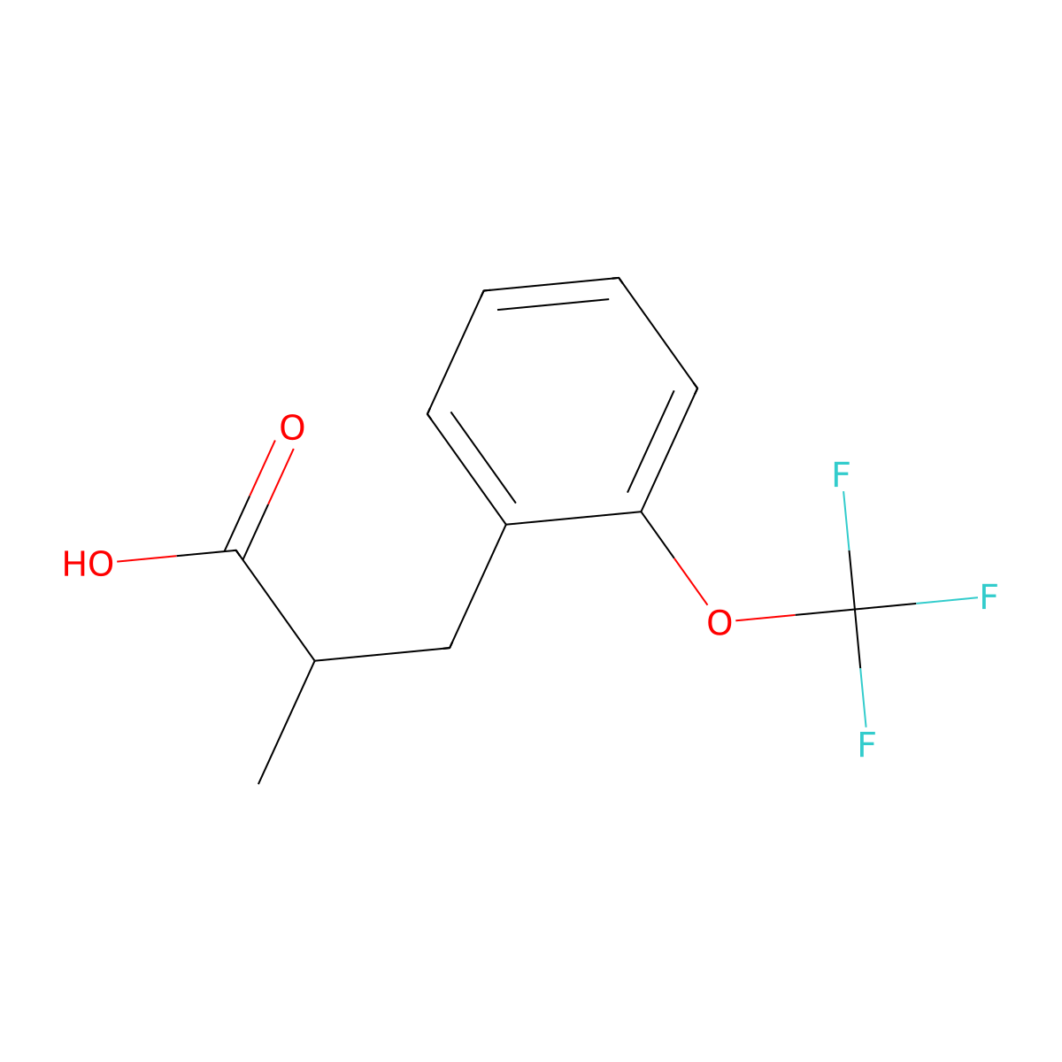 2-Methyl-3-(2-trifluoromethoxy-phenyl)-propionic acid molecular structure, CAS 1269533-90-5