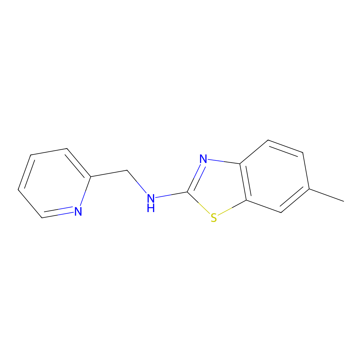 6-methyl-N-(pyridin-2-ylmethyl)benzo[d]thiazol-2-amine molecular structure, CAS 1269533-96-1