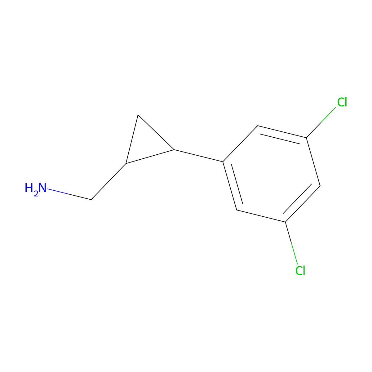 (2-(3,5-Dichlorophenyl)cyclopropyl)methanamine molecular structure, CAS 1269534-38-4