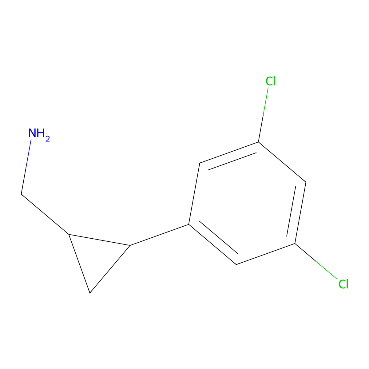 (2-(3,5-Dichlorophenyl)cyclopropyl)methanamine molecular structure, CAS 1269534-38-4