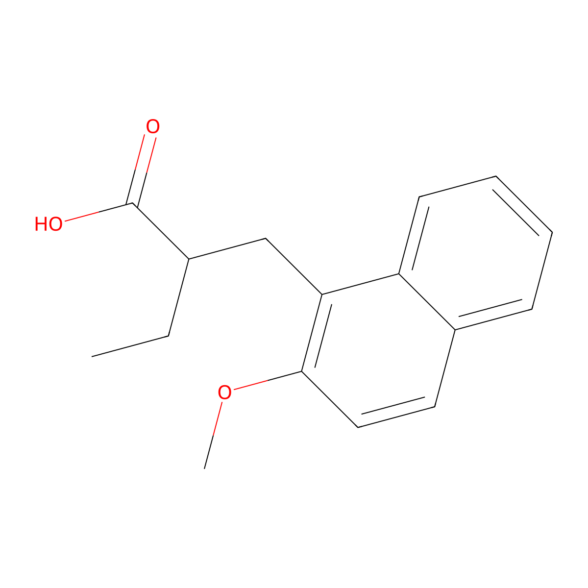 2-((2-Methoxynaphthalen-1-yl)methyl)butanoic acid molecular structure, CAS 1269534-59-9