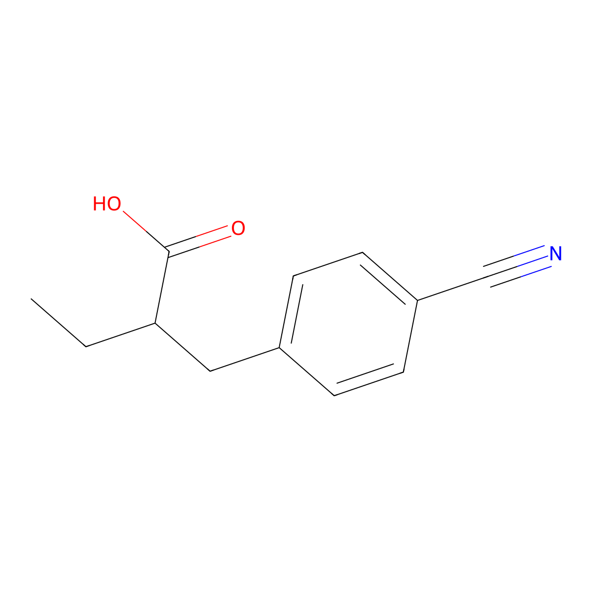 2-(4-Cyanobenzyl)butanoic acid molecular structure, CAS 1269534-60-2
