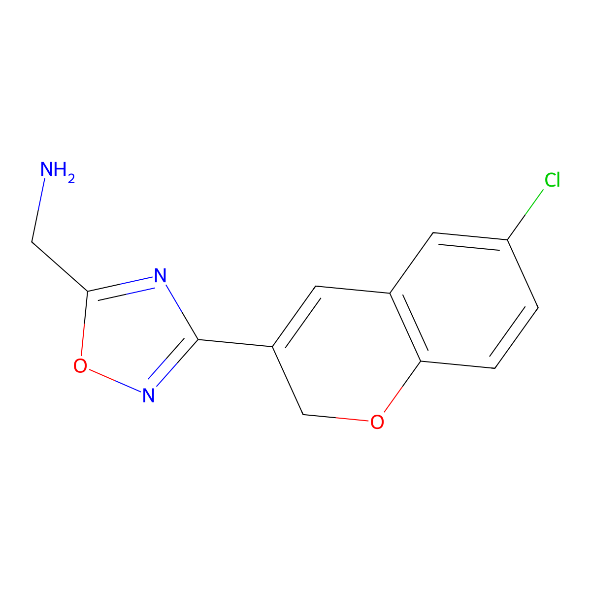 (3-(6-Chloro-2H-chromen-3-yl)-1,2,4-oxadiazol-5-yl)methanamine molecular structure, CAS 1269534-62-4
