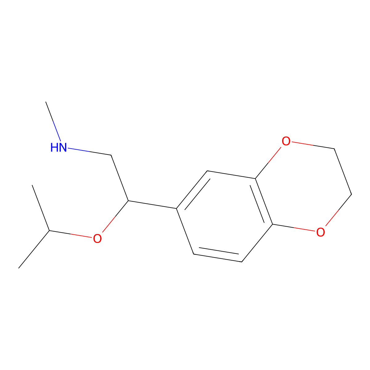1,4-Benzodioxin-6-ethanamine, 2,3-dihydro-N-methyl-beta-(1-methylethoxy)- molecular structure, CAS 1269534-67-9