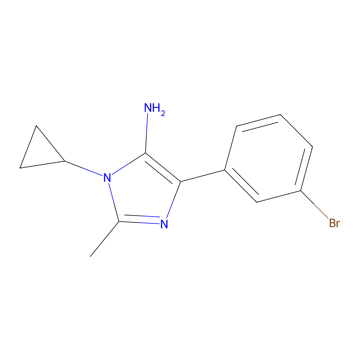 4-(3-Bromophenyl)-1-cyclopropyl-2-methyl-1H-imidazol-5-amine molecular structure, CAS 1269534-71-5