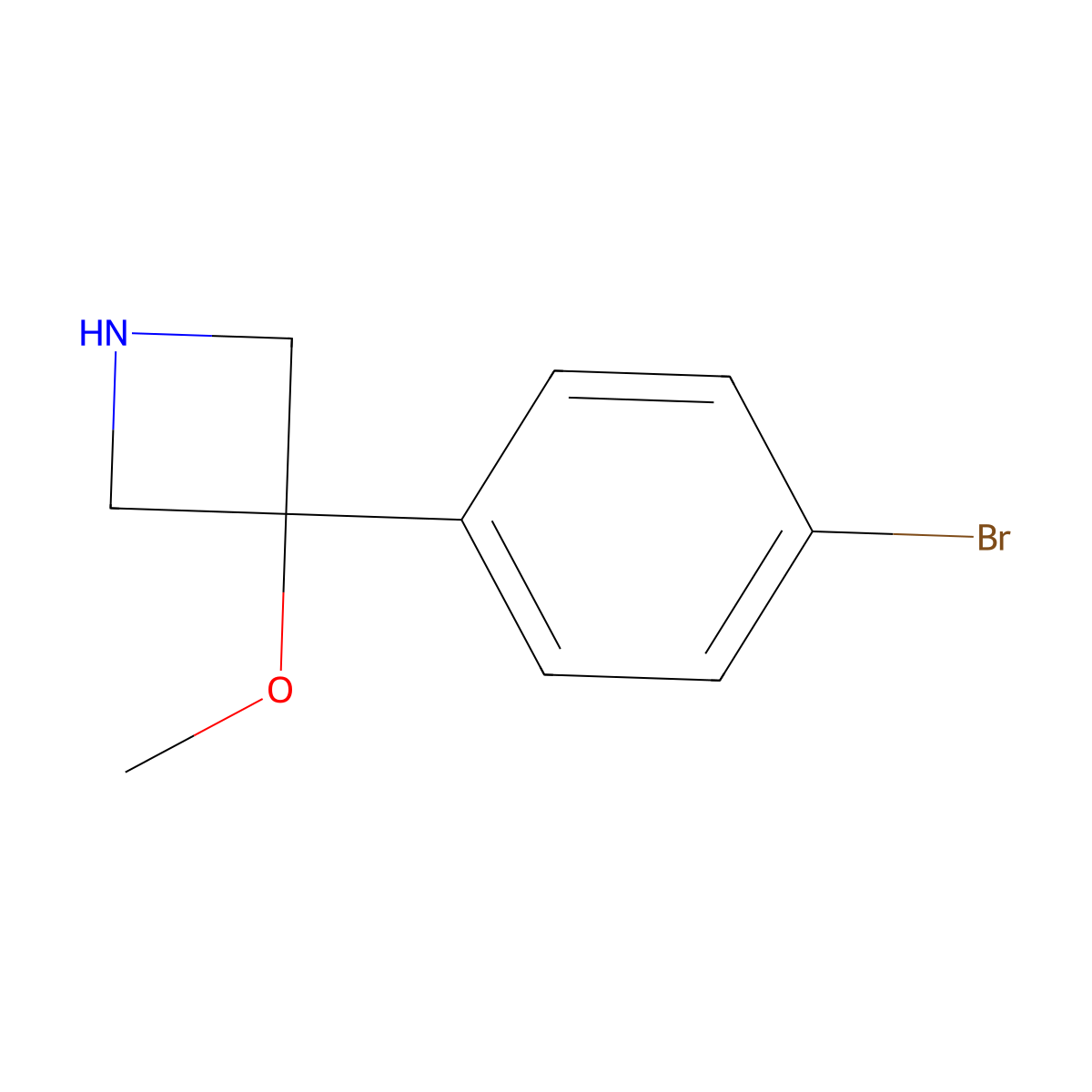 3-(4-Bromophenyl)-3-methoxyazetidine molecular structure, CAS 1269534-78-2