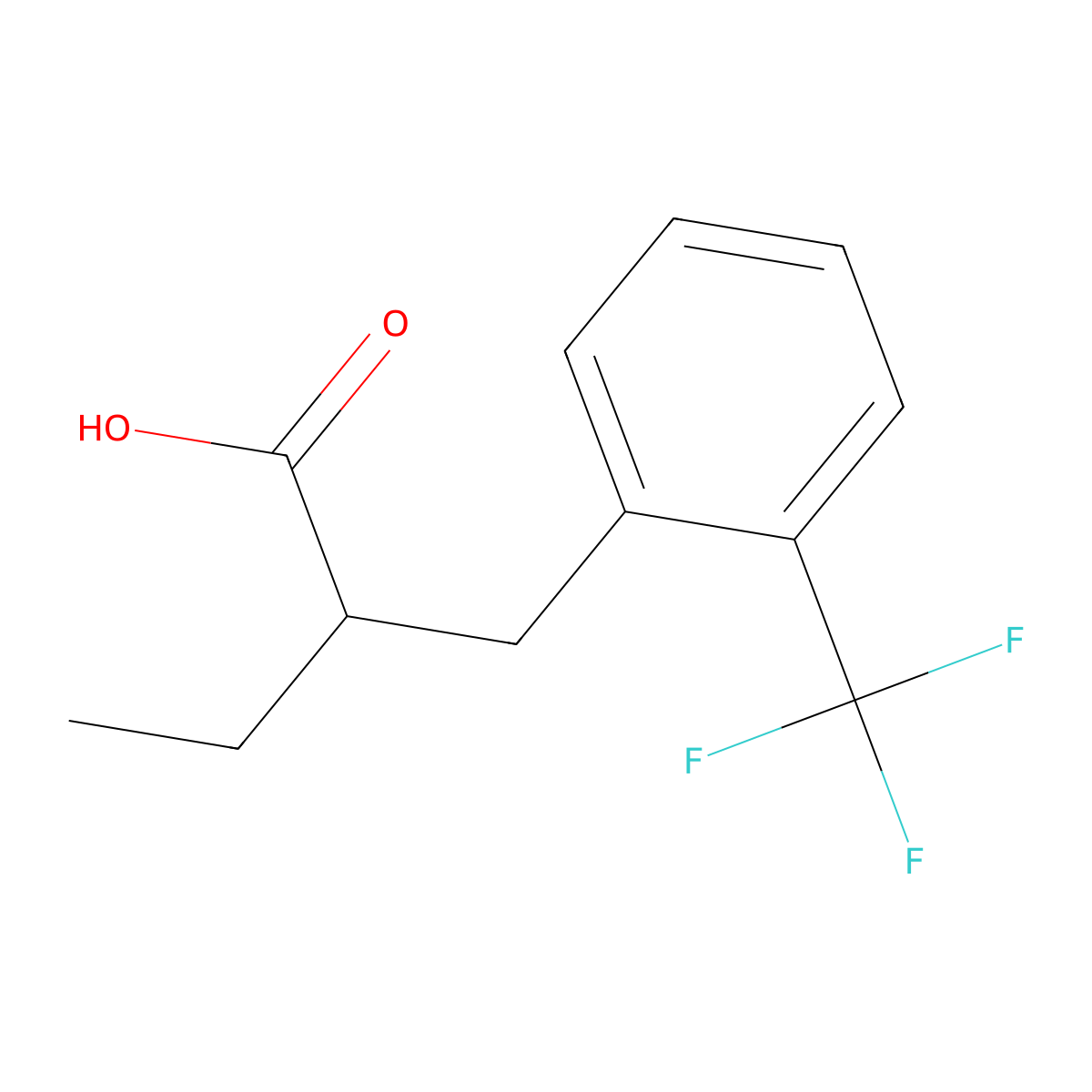 2-(2-(Trifluoromethyl)benzyl)butanoic acid molecular structure, CAS 1269534-85-1