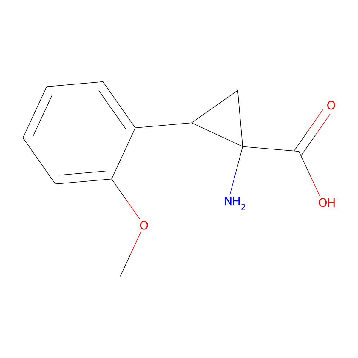 1-Amino-2-(2-methoxyphenyl)cyclopropanecarboxylic acid molecular structure, CAS 1269534-93-1