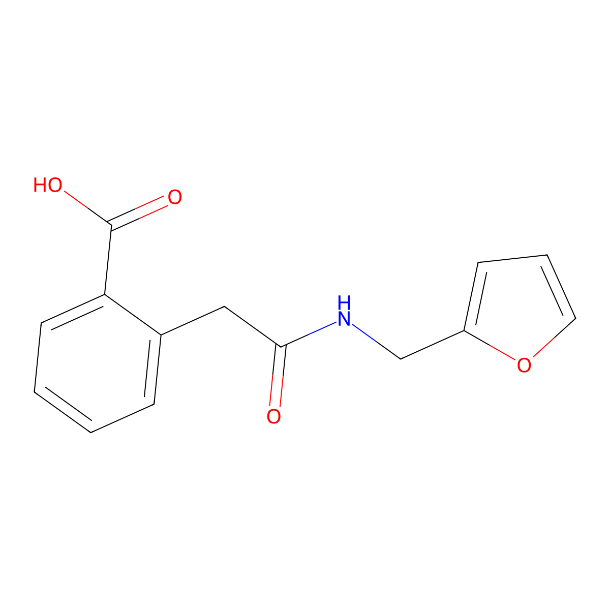 2-({[(Furan-2-yl)methyl]carbamoyl}methyl)benzoic acid molecular structure, CAS 1269534-95-3