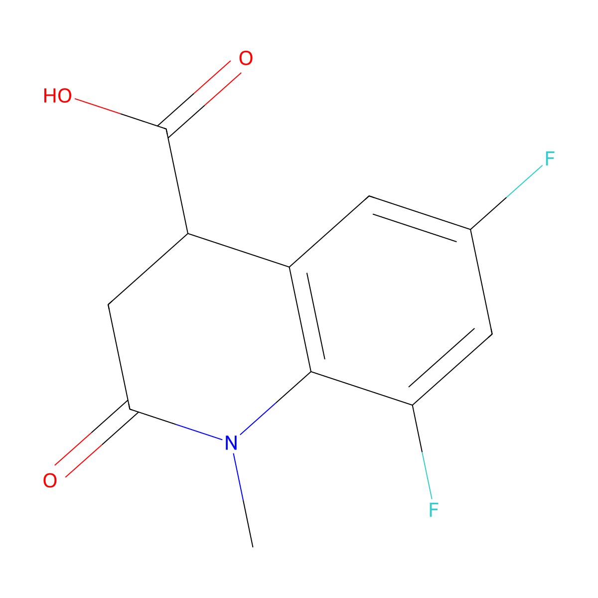 6,8-Difluoro-1-methyl-2-oxo-1,2,3,4-tetrahydroquinoline-4-carboxylic acid molecular structure, CAS 1269534-96-4
