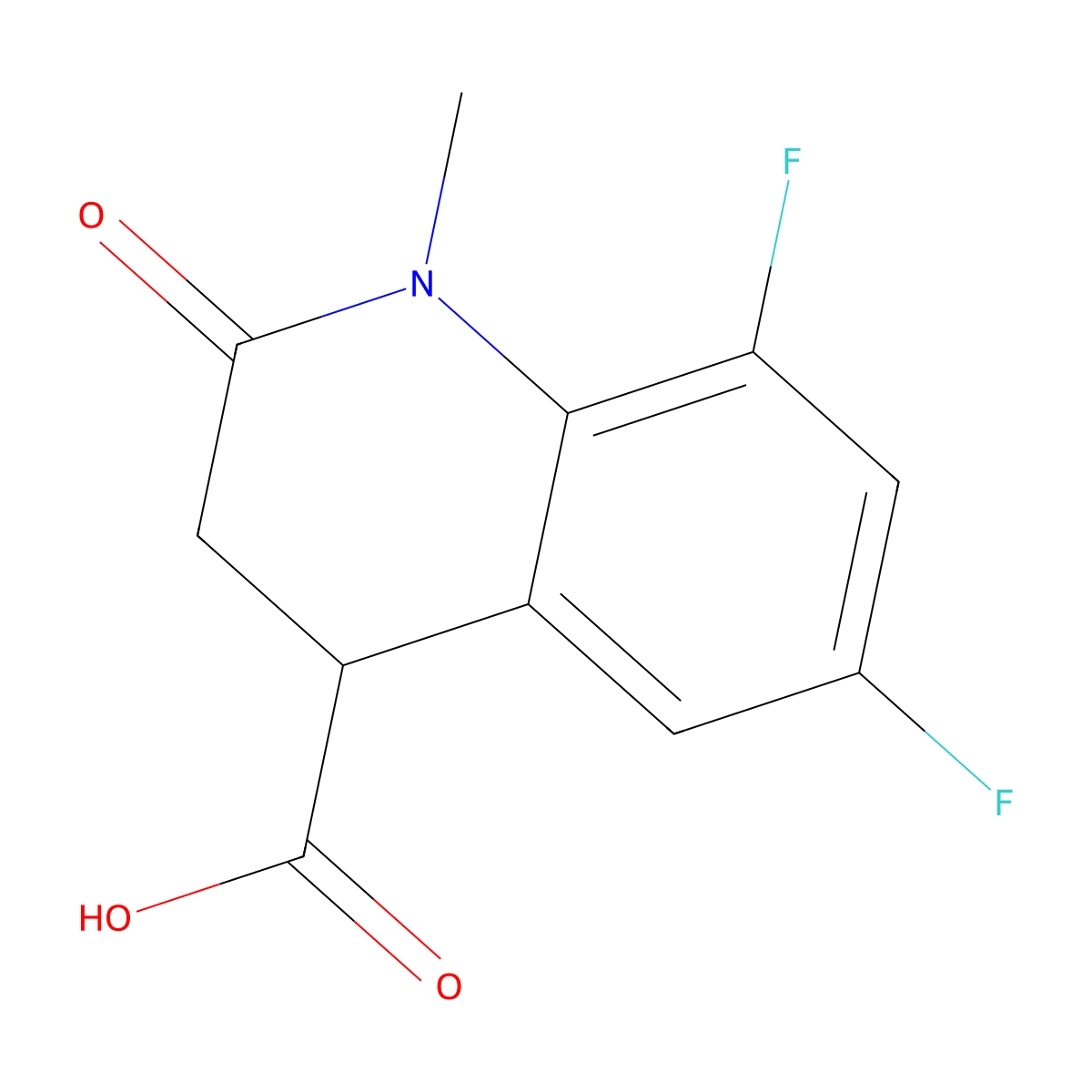 6,8-Difluoro-1-methyl-2-oxo-1,2,3,4-tetrahydroquinoline-4-carboxylic acid molecular structure, CAS 1269534-96-4