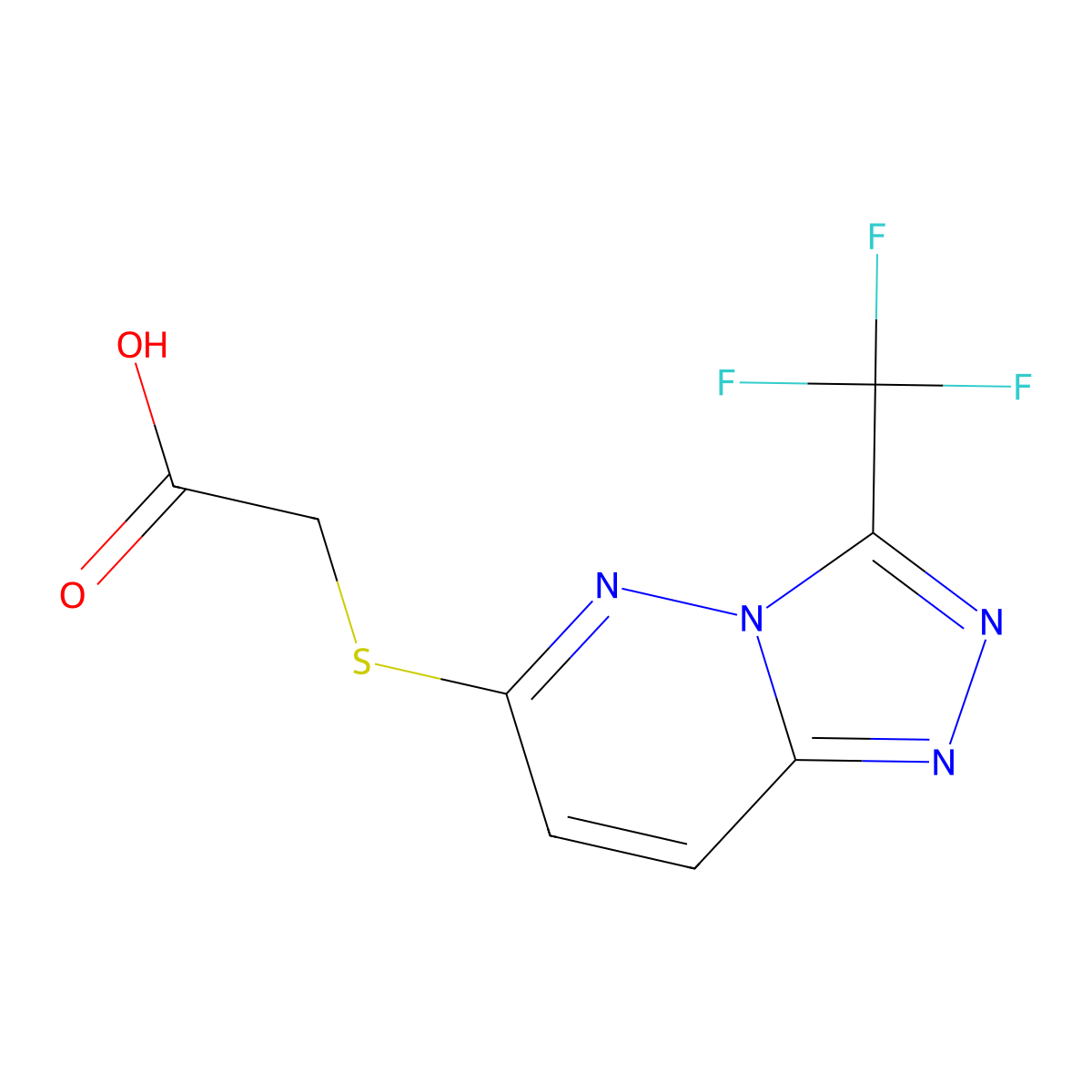 2-((3-(Trifluoromethyl)-[1,2,4]triazolo[4,3-b]pyridazin-6-yl)thio)acetic acid molecular structure, CAS 1269535-21-8