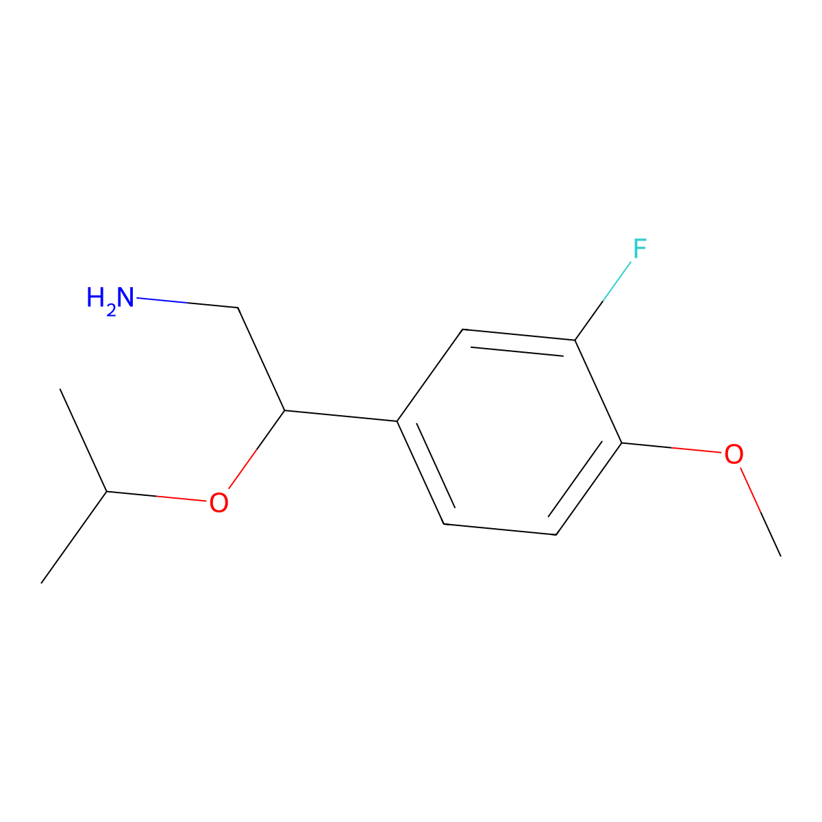 2-(3-Fluoro-4-methoxyphenyl)-2-isopropoxyethanamine molecular structure, CAS 1269535-27-4