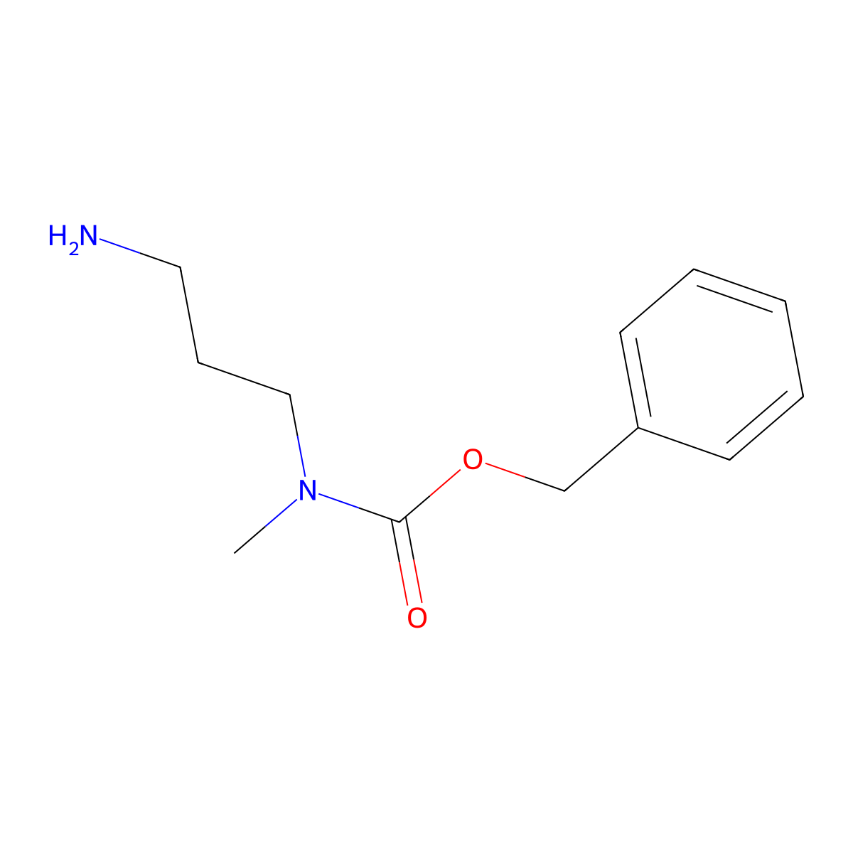 Benzyl 3-aminopropyl(methyl)carbamate molecular structure, CAS 126955-77-9