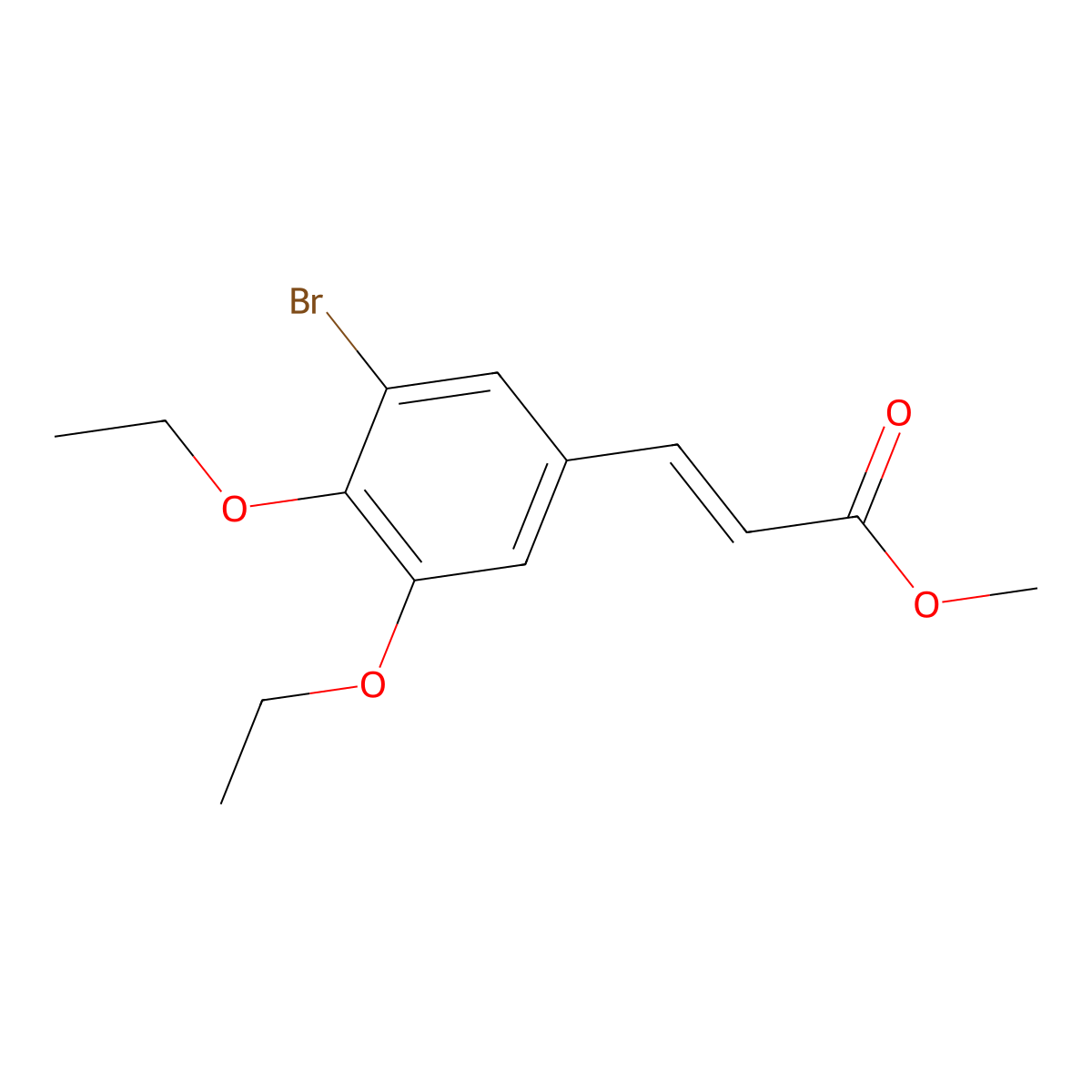 Methyl 3-(3-bromo-4,5-diethoxyphenyl)-2-propenoate molecular structure, CAS 1269591-51-6