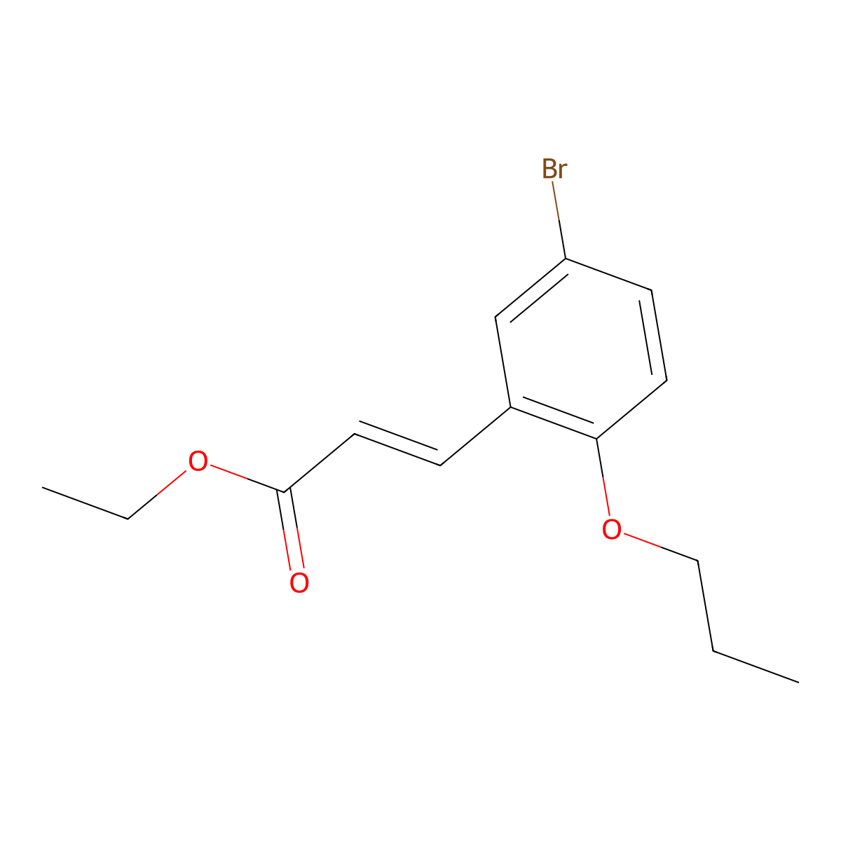 Ethyl 3-(5-bromo-2-propoxyphenyl)-2-propenoate molecular structure, CAS 1269592-30-4