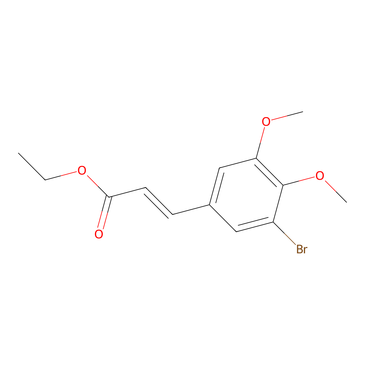 Ethyl 3-(3-bromo-4,5-dimethoxyphenyl)-2-propenoate molecular structure, CAS 1269592-37-1