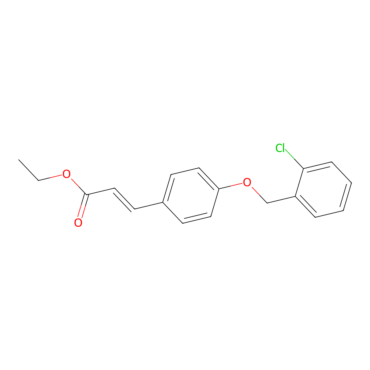 ethyl (2E)-3-{4-[(2-chlorobenzyl)oxy]phenyl}acrylate molecular structure, CAS 1269594-77-5