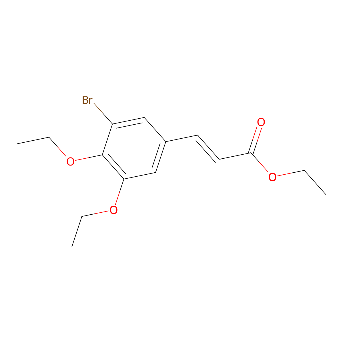 Ethyl 3-(3-bromo-4,5-diethoxyphenyl)-2-propenoate molecular structure, CAS 1269598-47-1