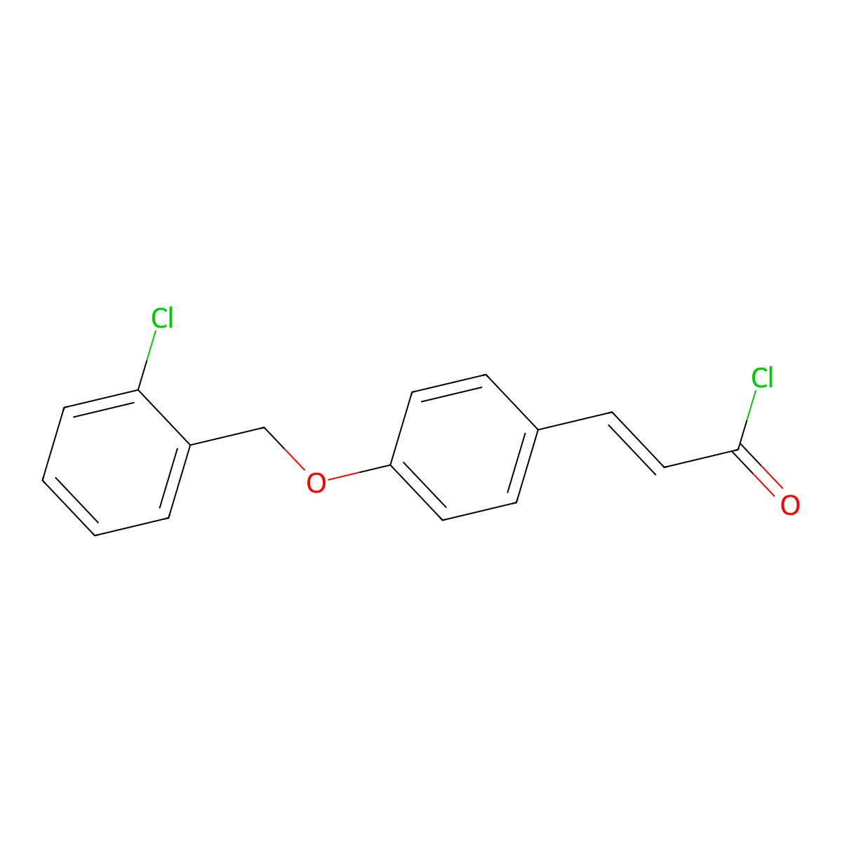 (2E)-3-{4-[(2-chlorobenzyl)oxy]phenyl}acryloyl chloride molecular structure, CAS 1269600-57-8