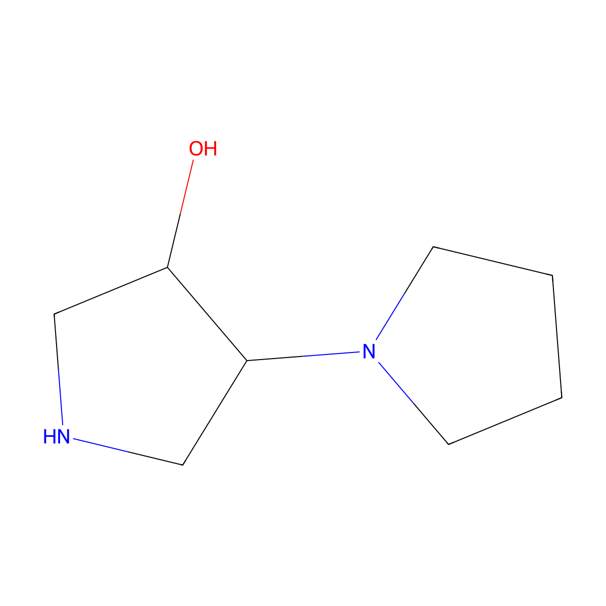 4-(Pyrrolidin-1-yl)pyrrolidin-3-ol molecular structure, CAS 1269602-06-3