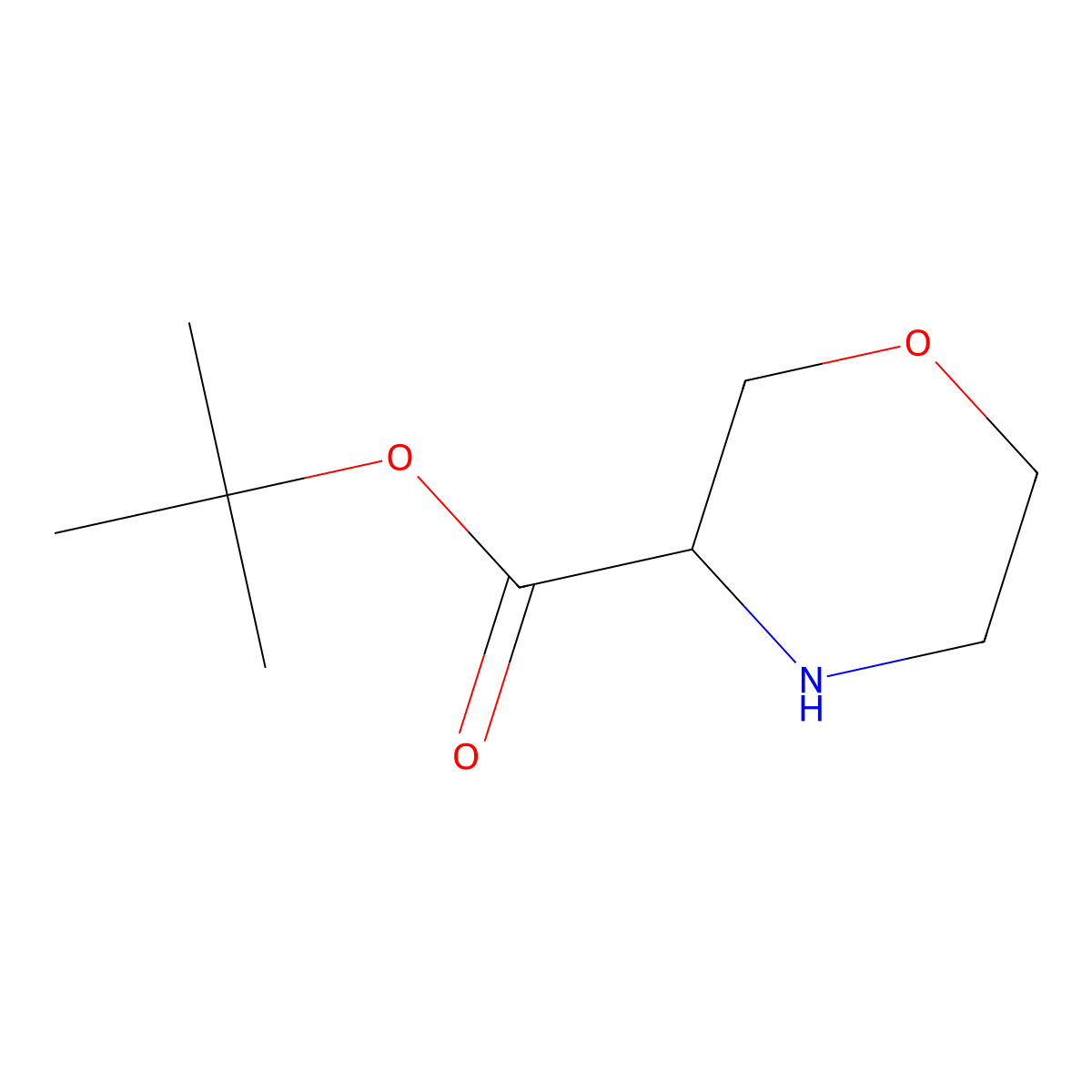 Tert-butyl morpholine-3-carboxylate molecular structure, CAS 1269603-42-0