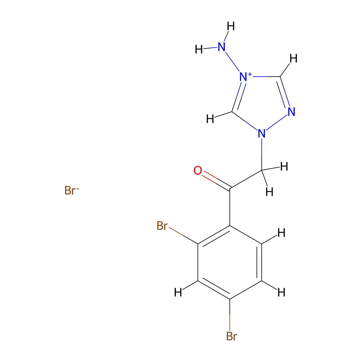 2-(4-Amino-1,2,4-triazol-4-ium-1-yl)-1-(2,4-dibromophenyl)ethanone;bromide molecular structure, CAS 126961-68-0