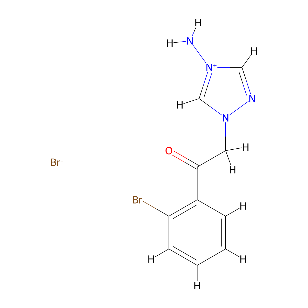 2-(4-Amino(1,2,4-triazolyl))-1-(2-bromophenyl)ethan-1-one, bromide molecular structure, CAS 126961-69-1