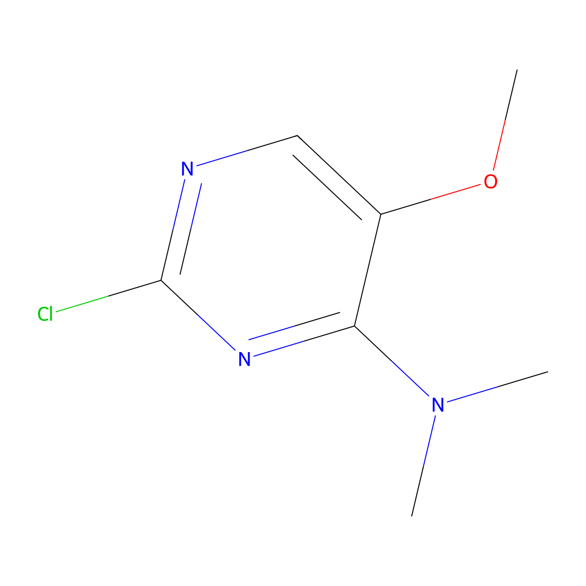 2-chloro-5-methoxy-N,N-dimethylpyrimidin-4-amine molecular structure, CAS 1269626-33-6