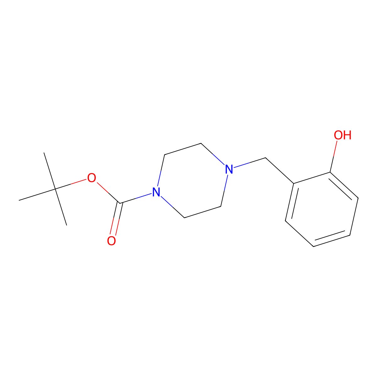 Tert-butyl 4-[(2-hydroxyphenyl)methyl]piperazine-1-carboxylate molecular structure, CAS 1269626-50-7
