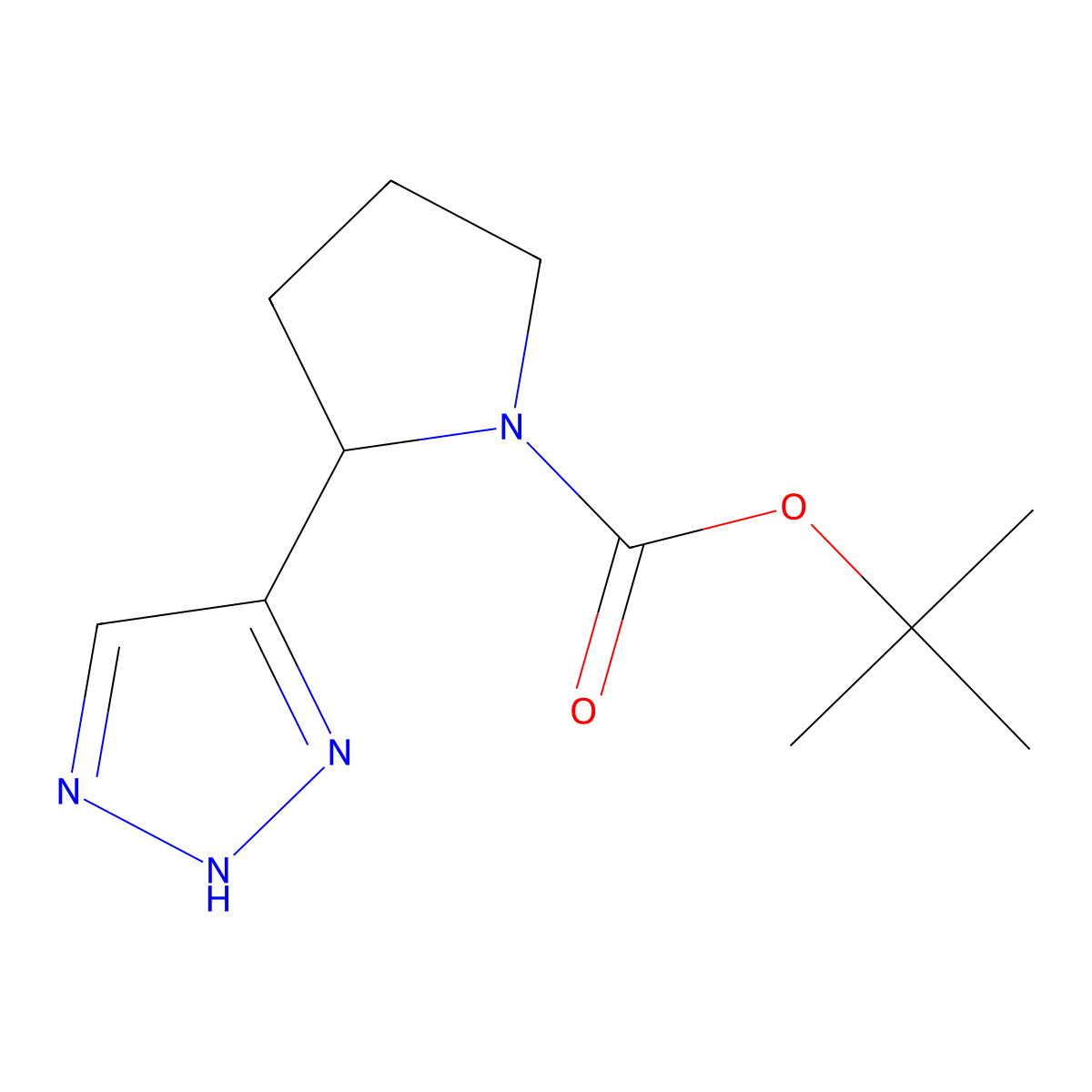 tert-butyl (2S)-2-(1H-1,2,3-triazol-5-yl)pyrrolidine-1-carboxylate molecular structure, CAS 1269627-49-7
