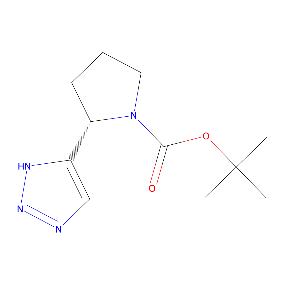 tert-butyl (2S)-2-(1H-1,2,3-triazol-5-yl)pyrrolidine-1-carboxylate molecular structure, CAS 1269627-49-7