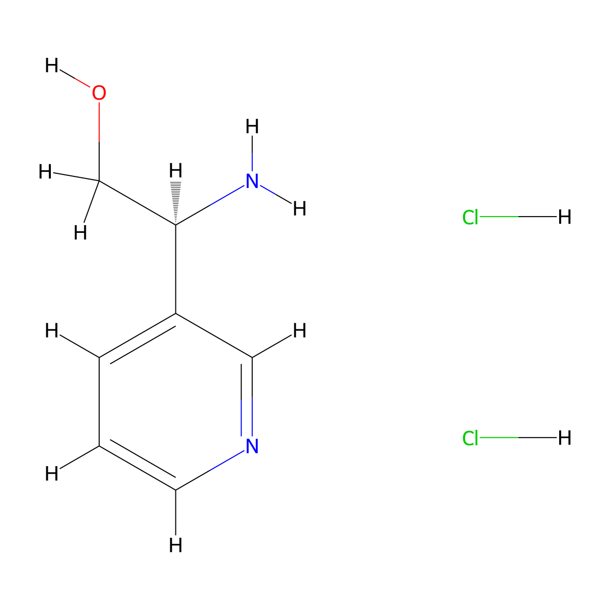 (2S)-2-amino-2-(pyridin-3-yl)ethan-1-ol dihydrochloride molecular structure, CAS 1269649-43-5