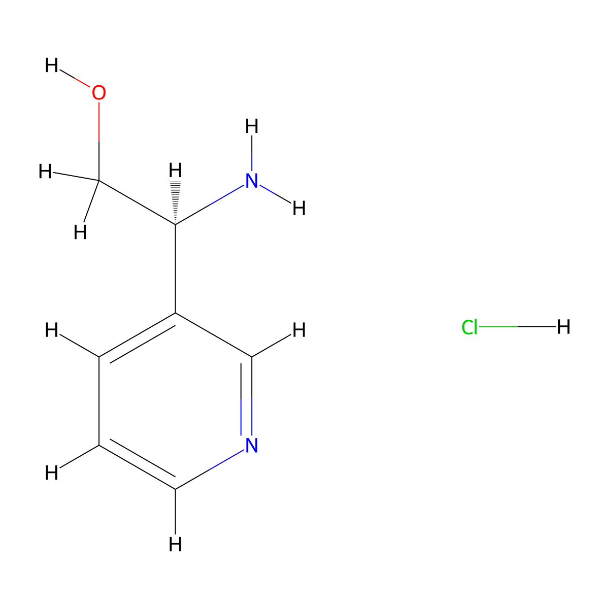 (S)-2-amino-2-(pyridin-3-yl)ethanol hydrochloride molecular structure, CAS 1269652-44-9