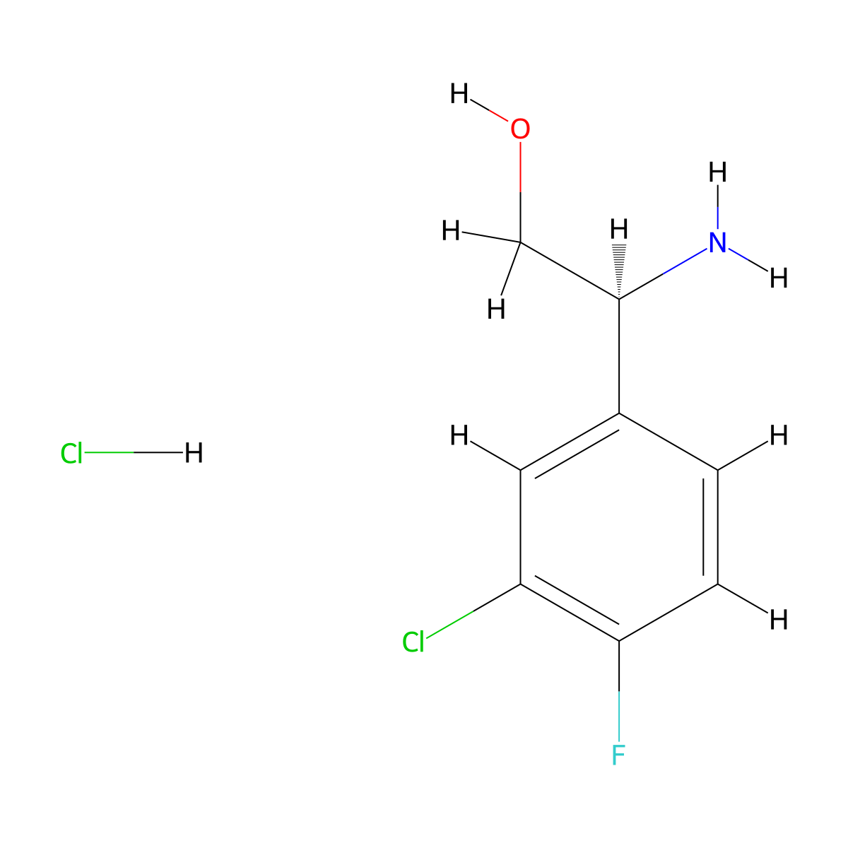 (S)-2-amino-2-(3-chloro-4-fluorophenyl)ethanol hydrochloride molecular structure, CAS 1269652-47-2