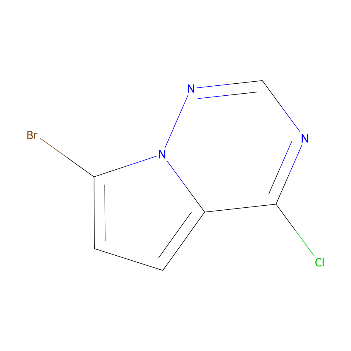 7-Bromo-4-chloropyrrolo[2,1-f][1,2,4]triazine molecular structure, CAS 1269667-51-7