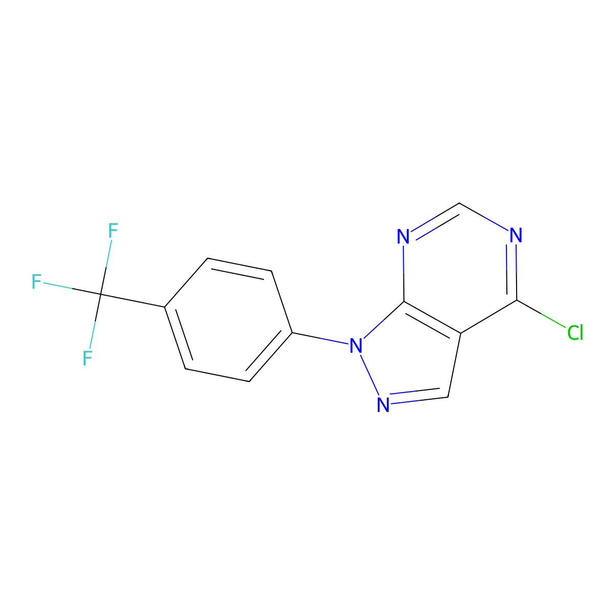 4-Chloro-1-(4-(trifluoromethyl)phenyl)-1H-pyrazolo[3,4-D]pyrimidine molecular structure, CAS 1269703-41-4