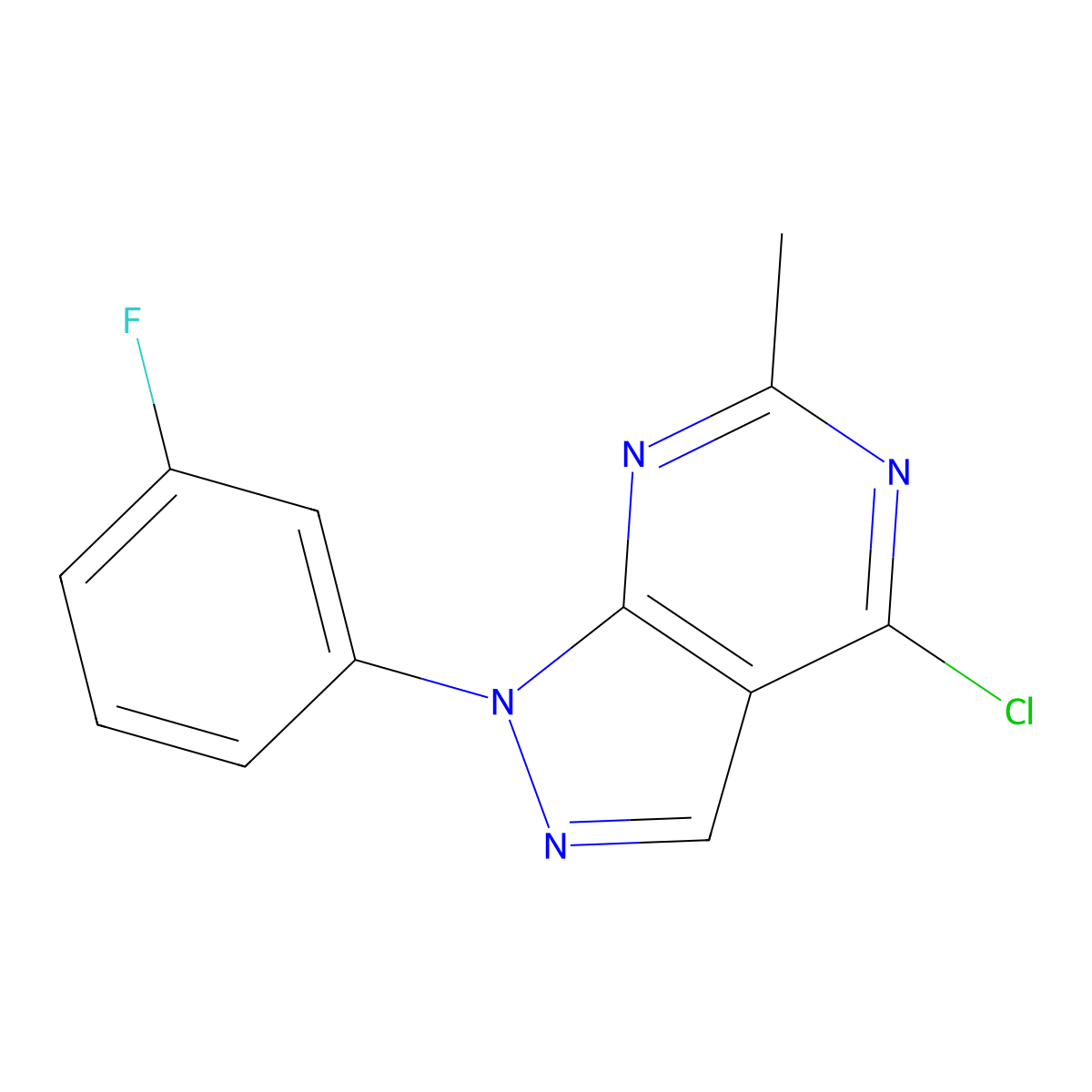 4-Chloro-1-(3-fluorophenyl)-6-methyl-1H-pyrazolo[3,4-D]pyrimidine molecular structure, CAS 1269705-39-6