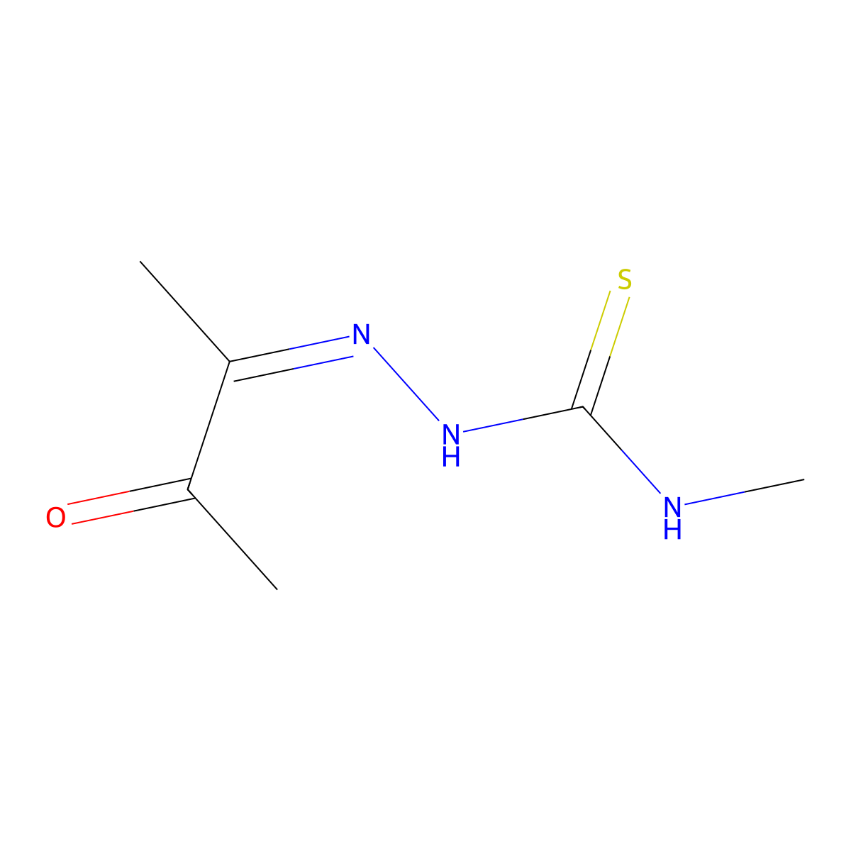 (E)-N-methyl-2-(3-oxobutan-2-ylidene)hydrazinecarbothioamide molecular structure, CAS 126971-40-2