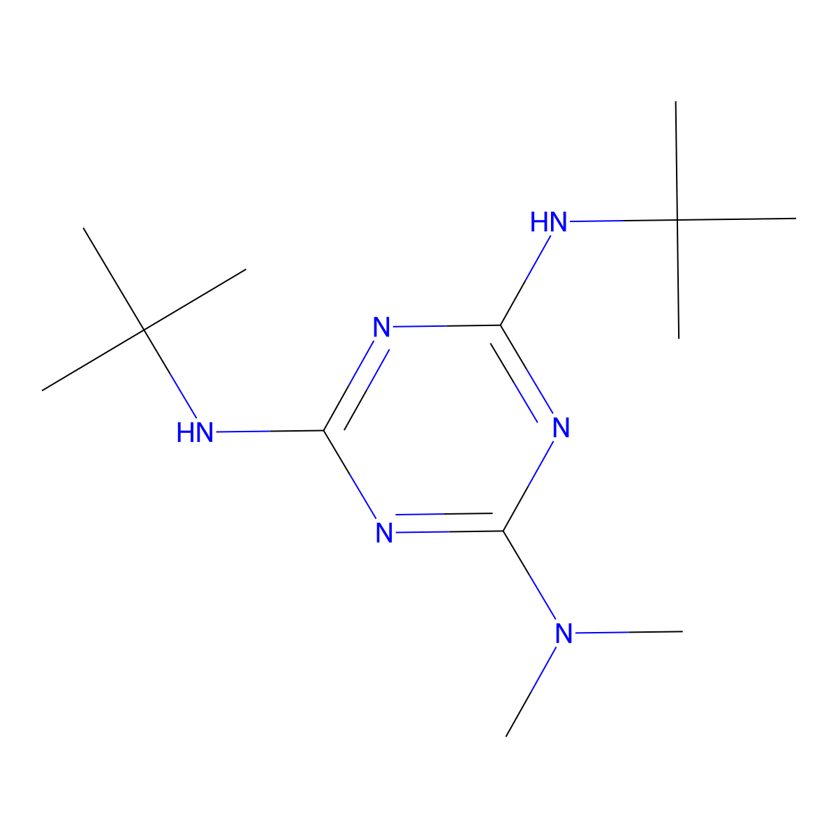 4-N,6-N-ditert-butyl-2-N,2-N-dimethyl-1,3,5-triazine-2,4,6-triamine molecular structure, CAS 126971-90-2