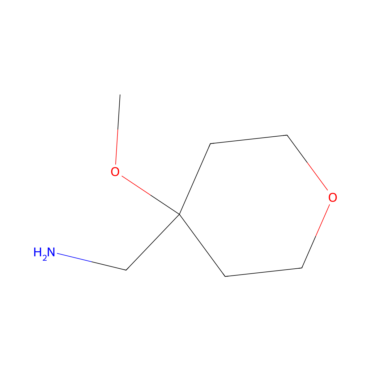 (4-Methoxyoxan-4-yl)methanamine molecular structure, CAS 1269755-10-3