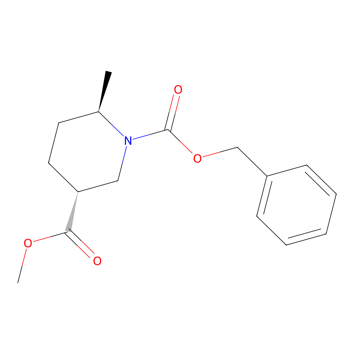 1-Benzyl 3-methyl (3R,6R)-rel-6-methylpiperidine-1,3-dicarboxylate molecular structure, CAS 1269755-57-8