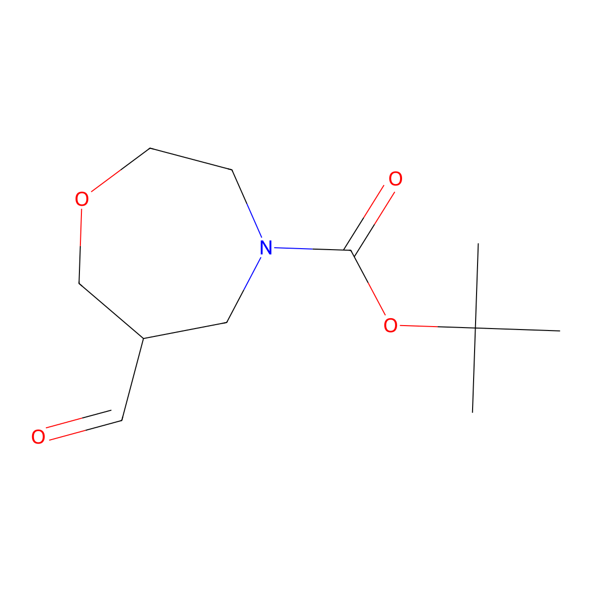 Tert-butyl 6-formyl-1,4-oxazepane-4-carboxylate molecular structure, CAS 1269755-59-0