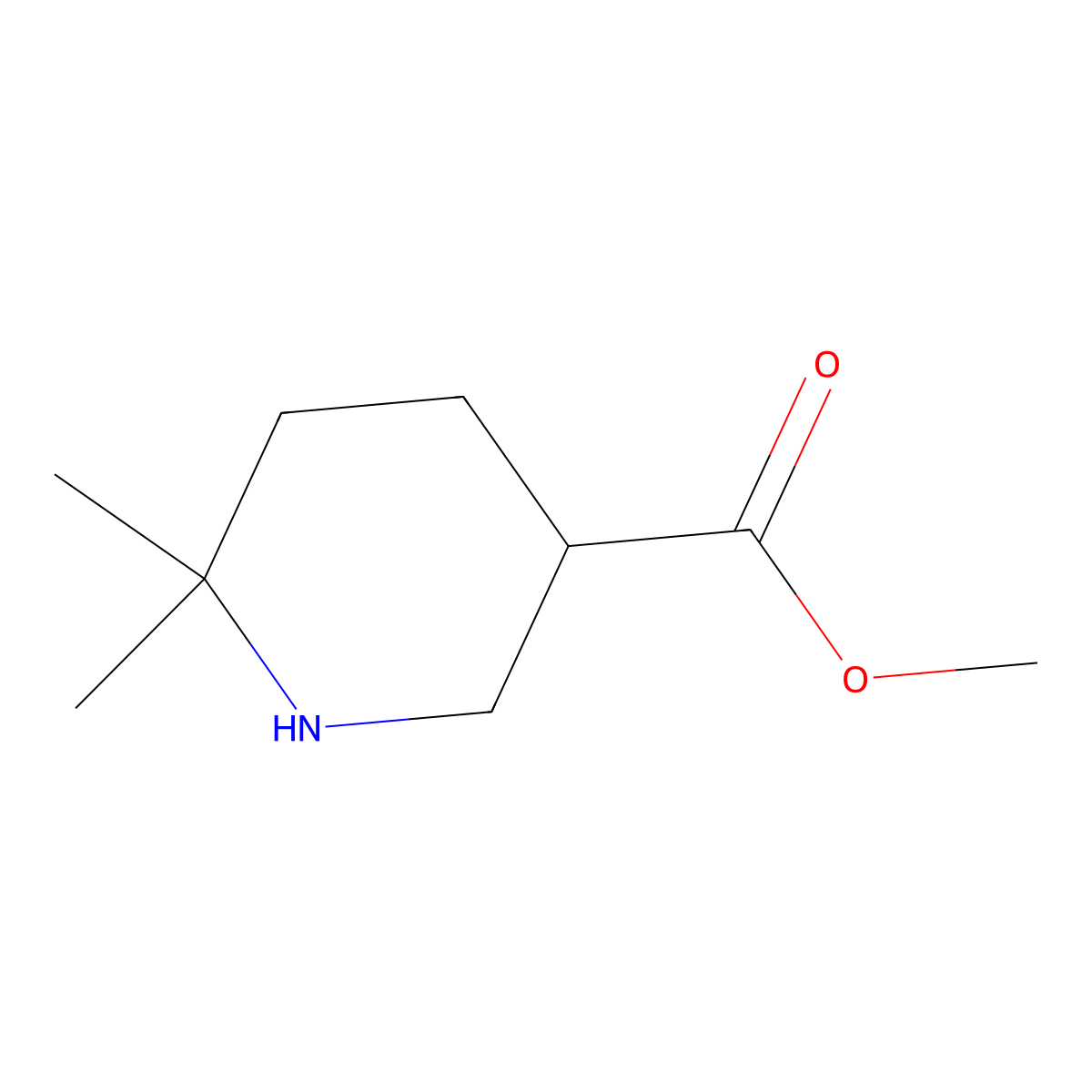 3-Piperidinecarboxylic acid, 6,6-dimethyl-, methyl ester molecular structure, CAS 1269755-65-8
