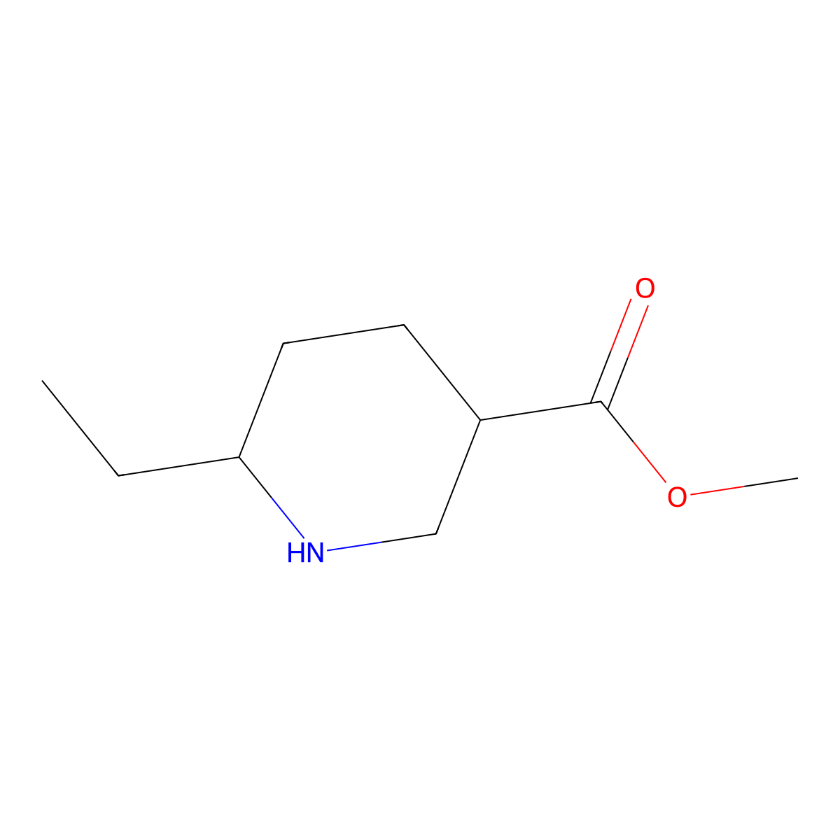 Methyl 6-ethylpiperidine-3-carboxylate molecular structure, CAS 1269755-71-6