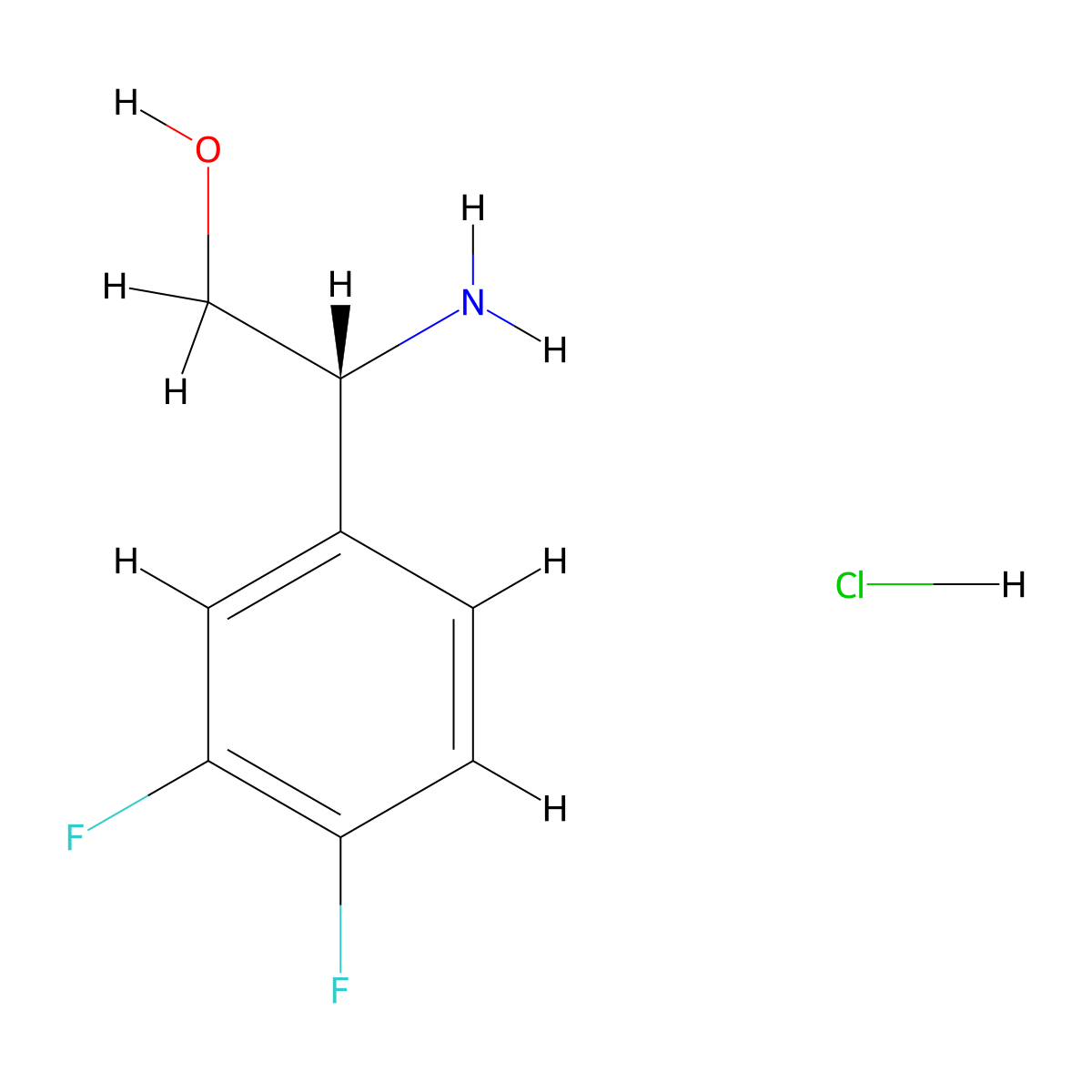 (R)-2-amino-2-(3,4-difluorophenyl)ethan-1-ol hydrochloride molecular structure, CAS 1269773-18-3