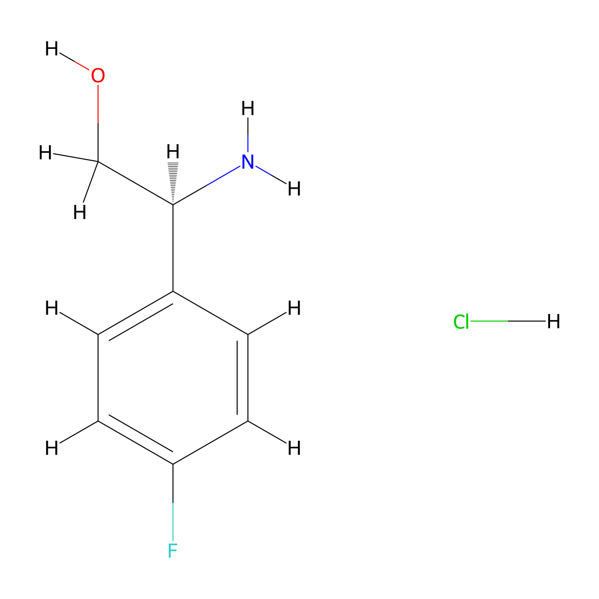 (S)-2-Amino-2-(4-fluorophenyl)ethanol hydrochloride molecular structure, CAS 1269773-21-8