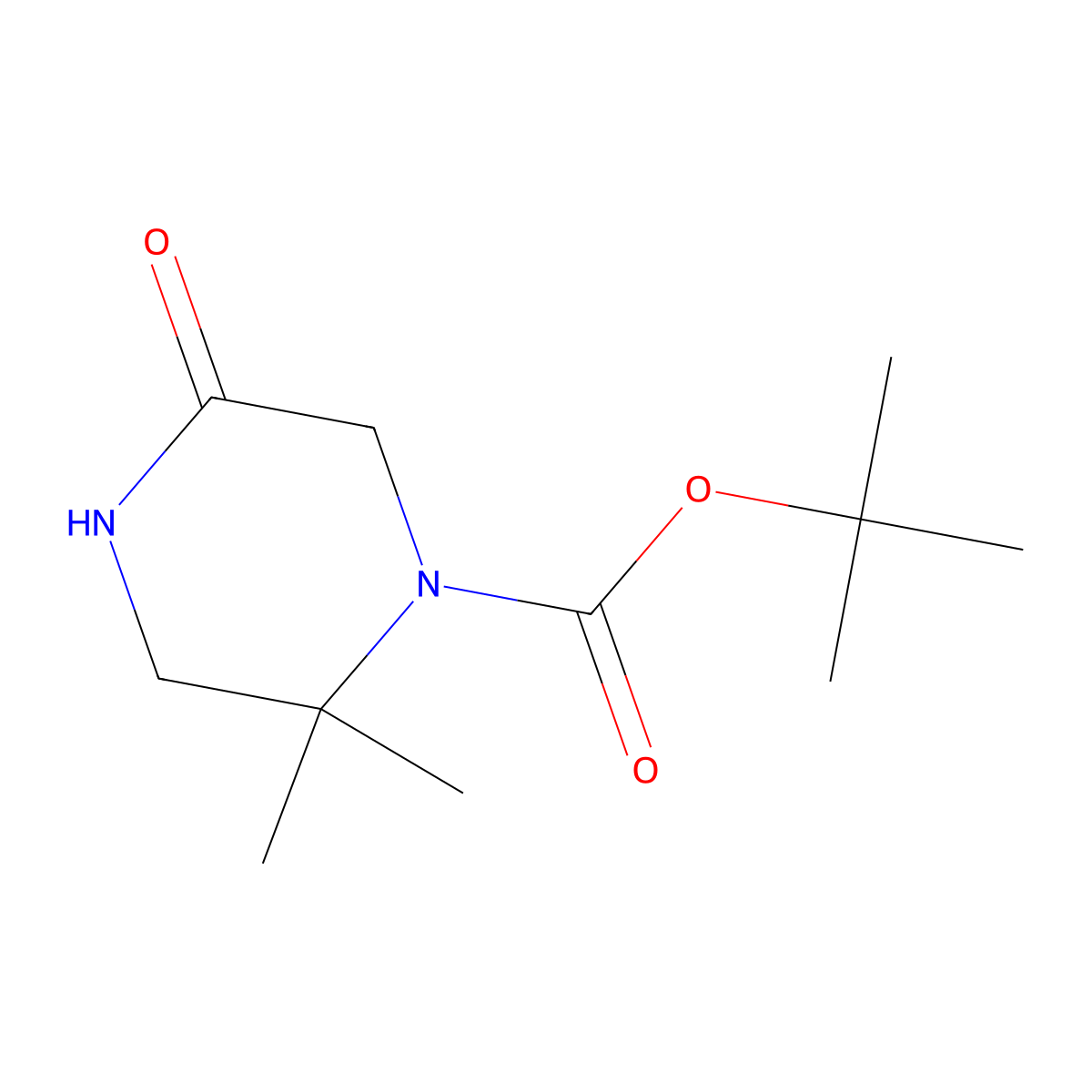 Tert-butyl 2,2-dimethyl-5-oxopiperazine-1-carboxylate molecular structure, CAS 1269773-66-1